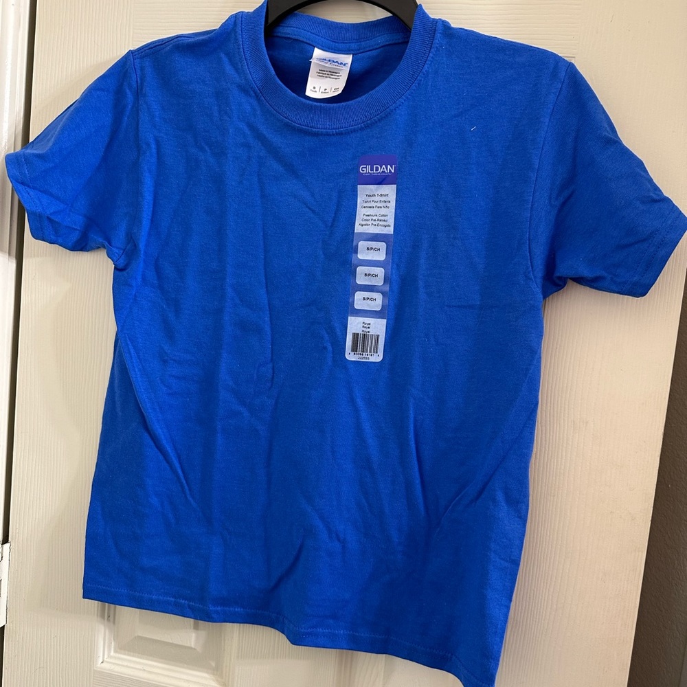 Children's Blue Gildan Crew Neck T-Shirt Size SM